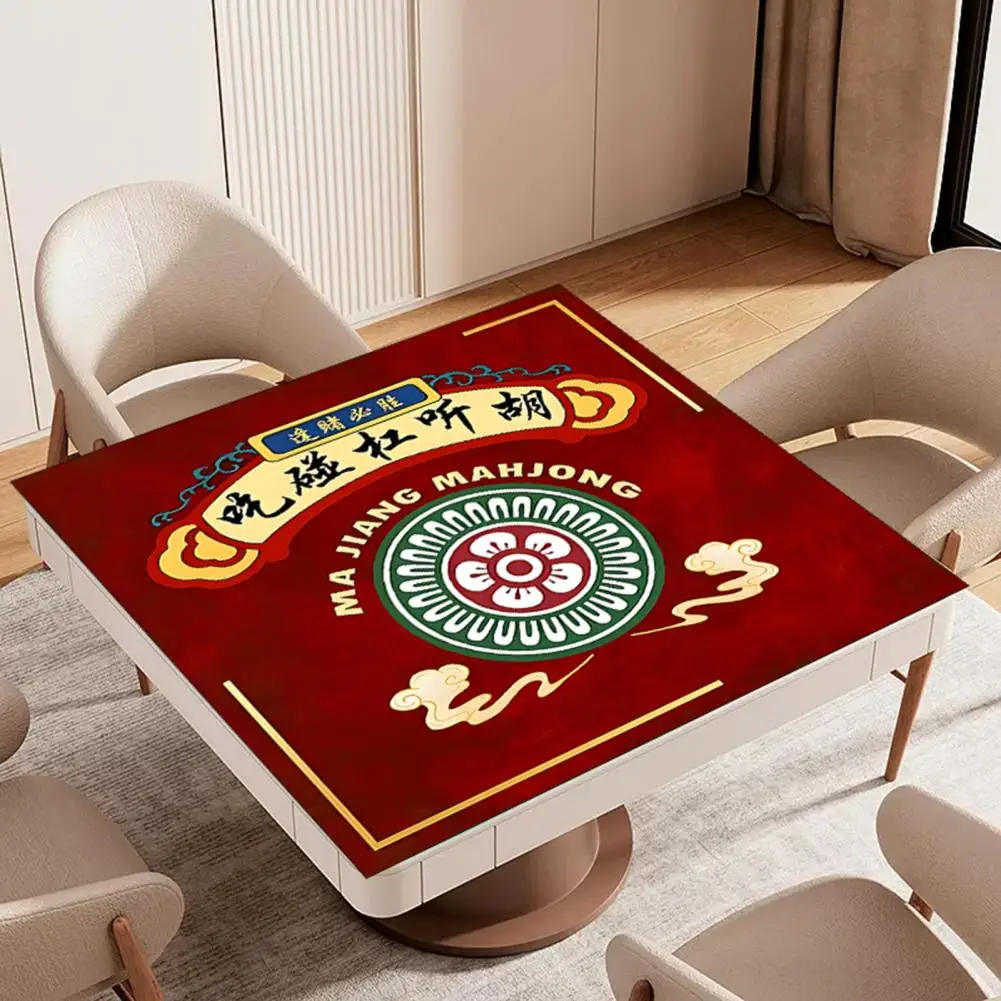 Anti-slip Table Mat Noise Reduction Mahjong Table Mat for Poker Domino Card Games Anti-slip Square Playmat for Mah Jongg Tile