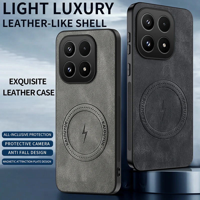Luxury Magnetic Leather Case - Premium Shockproof Protection with Magsafe Compatibility