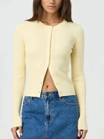 Women's Ribbed Cardigan Tops Spring Fall Solid Color Long Sleeve Round Neck Button Up Cropped Sweaters Female Casual Pullovers