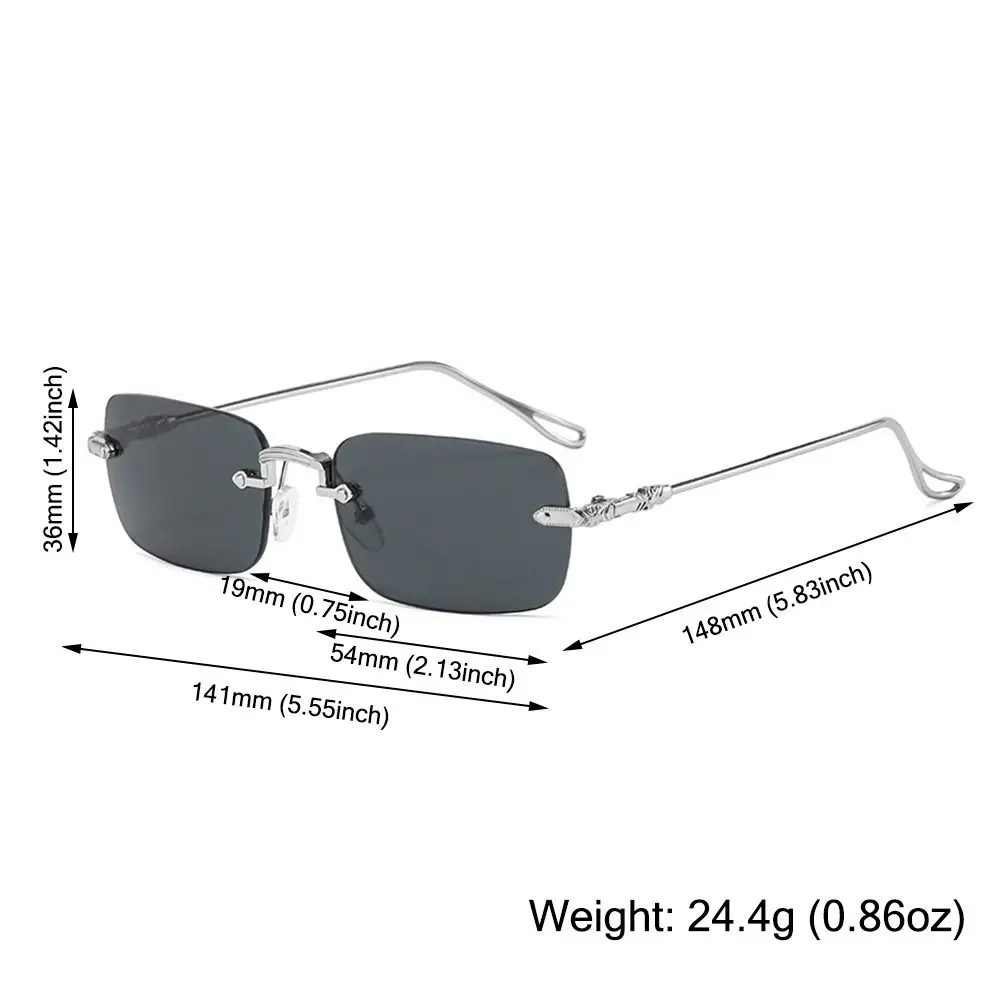 Sleek Unisex Rimless Metal Sunglasses with UV400 Ocean Lenses