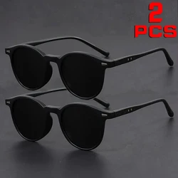 Stylish Round Frame Unisex Glasses - Perfect for Street Photography and Music Festivals (Black)