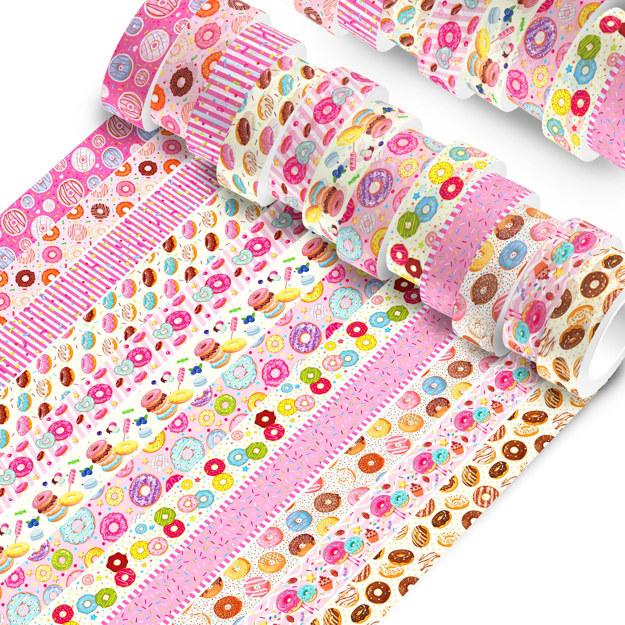 12 Rolls Cartoon Donut Design Paper Washi Tapes Masking Tape For Girl DIY Handbook Scrapbooking Sticker Label Adhesive Tape Washi Tape Adhesive Tapes Decorative Tape Decoration Tape Collage Tape