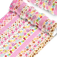 12 Rolls Cartoon Donut Design Paper Washi Tapes Masking Tape Birthday Gift For Girl DIY Handbook Scrapbooking Sticker Label 1