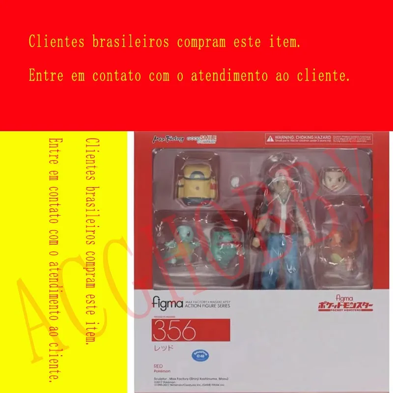 100% Original Figma 356 Pocket Monsters Pokemon Red Ash Ketchum