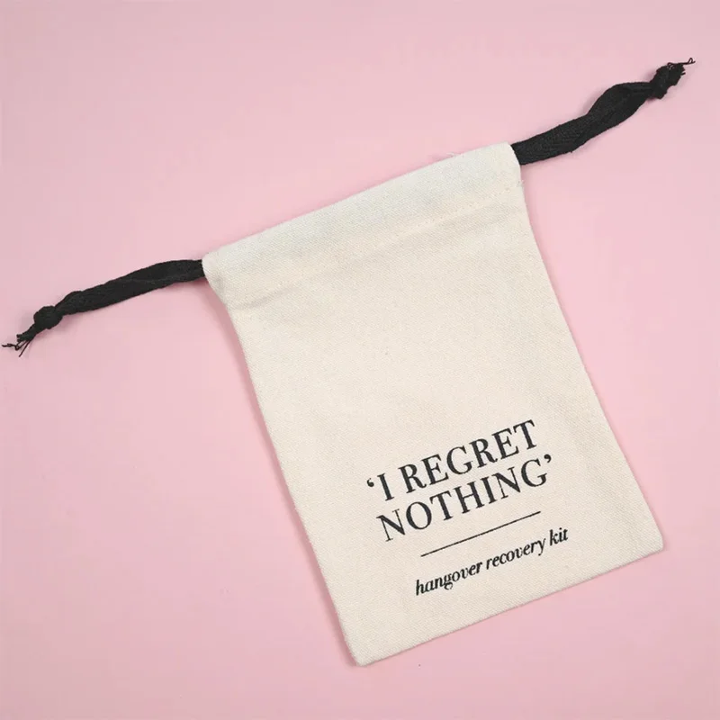 5pcs i Regret Nothing Hangover Recovery Kit Bags Bachelorette hen Party Bridal Shower Wedding decoration bridesmaid guest gift organza gift bags party gift bags