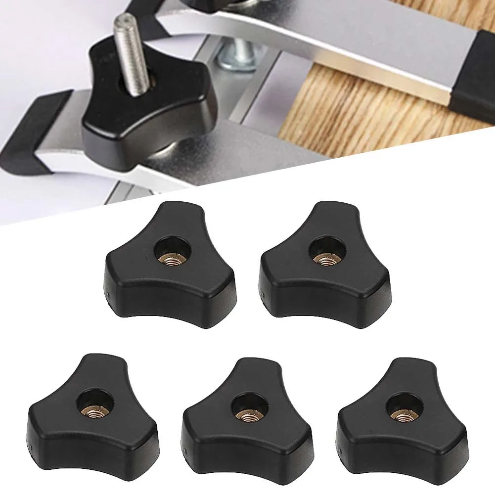 

5pcs T Bolt Knob Kit M8 Thread Plastic Metal Knob Nut For T-track Woodworking Jigs And Fixtures T Track Clamp Accessories