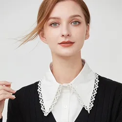 Women Shirt False Collar Vintage Elegant Blouse Lapel Shirt Detachable Collar Female Fake Collar Sweater Suit Decorative