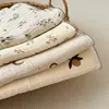 2Layer Blanket for Newborn Baby Floral Cotton Muslin Swaddle Thin Baby Summer Blanket Infant Toddler Baby Bath Towel100X100CM 5