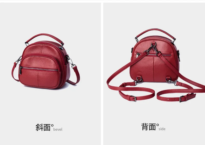 Dual-zweck Echtes Leder Tasche Frau Echtes Kuh Leder Rucksack Multifunktionale Damen Rindsleder Handtasche – Detail 8