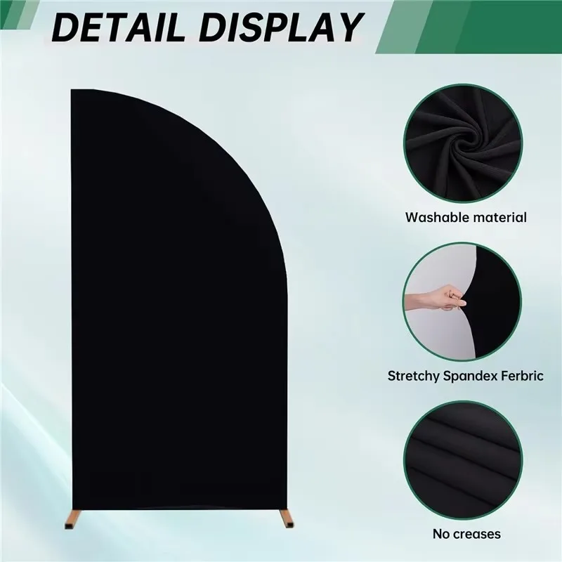 Arch Stands Cover fabric 1PCS Half moon shape white beige green color arch background cover for Wedding party Decoration