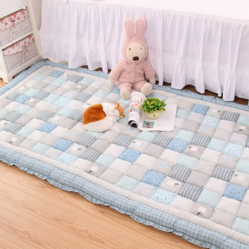 

New Fashion Color Matching Home Non-slip Floor Pad Thickened Cotton Baby Anti-fall Crawling Mat Balcony Bay Window Decor Sit Mat