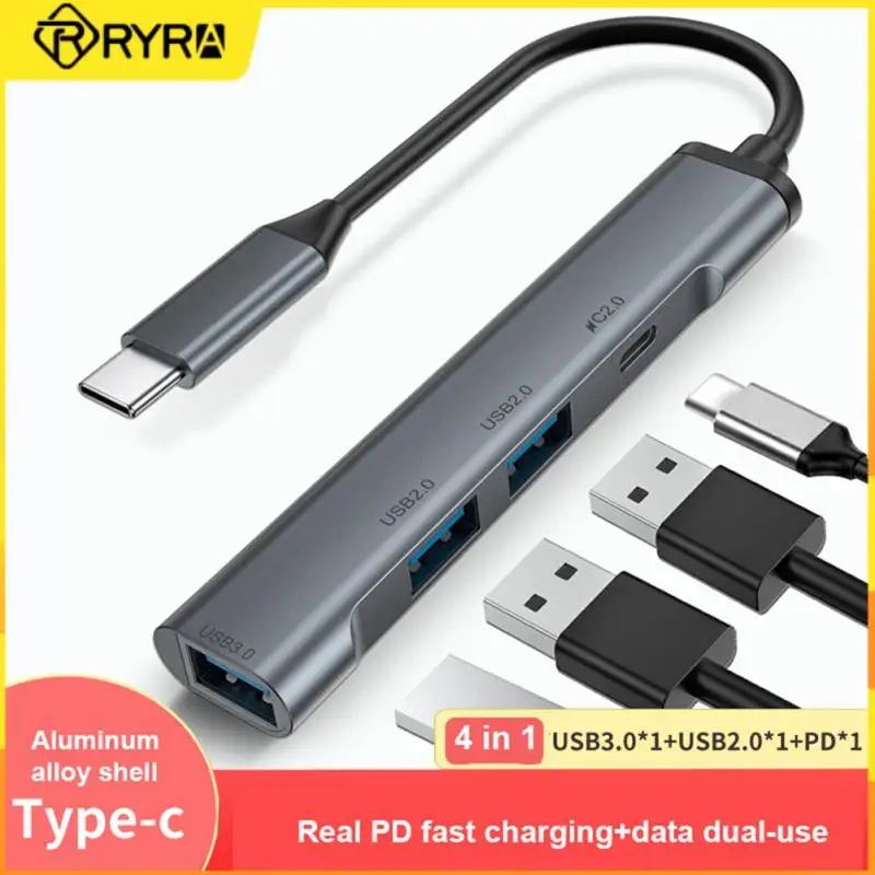 

RYRA 4 in 1 Type-C Docking Station USB3.0 2.0 PD 100W Fast Charging Hub Multi-splitter Adapter PD Port Support Data Transmission