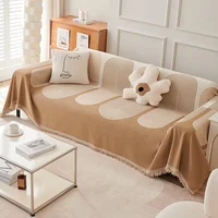 Nordic Style Tassel Throw Blanket  4 Season Use Sofa Cover with Dust & Anti Cat Scratch Protection Ideal for Travel & Home Decor 1