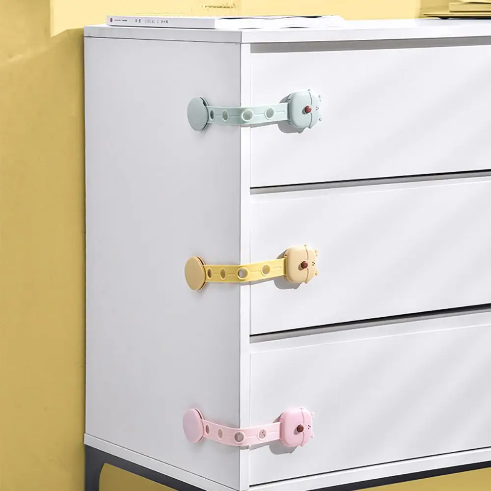 

Adjustable Length Anti Pinch Hand Baby Refrigerator Protection Lock Children's safety lock Sliding door Straps Cartoon
