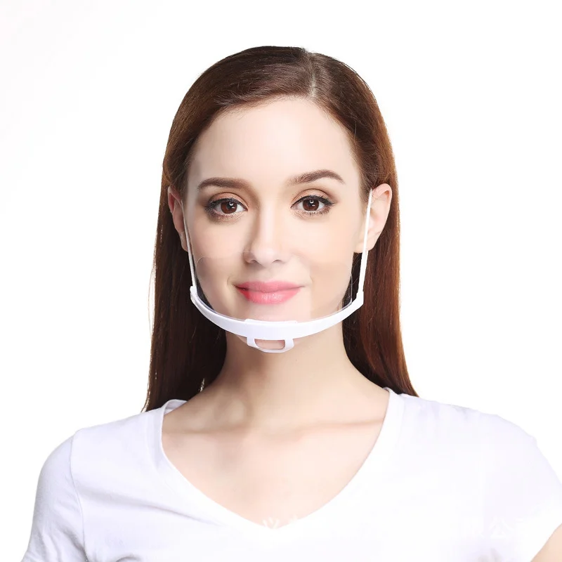 Kitchen Hygienic Safety Mask Hygienic Plastic Mask Protection Splash-proof Transparent Food Mouth and Nose 10pcs