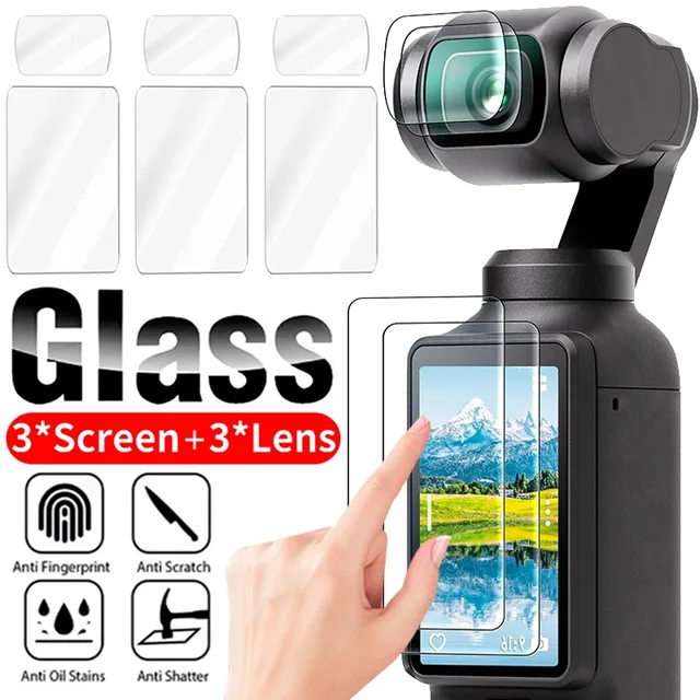 Film en verre trempé pour DJI OSMO Pocket 3, protecteur d'écran, Film d'objectif anti-rayures, housse de protection pour accessoires DJI Pocket 3 1