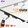 Smart Home Tuya Dimming 6MM Ultra-Thin Ceiling Mount 48V Magnetic Track Light System Thin Slim Surface Mounted Linear Light 1