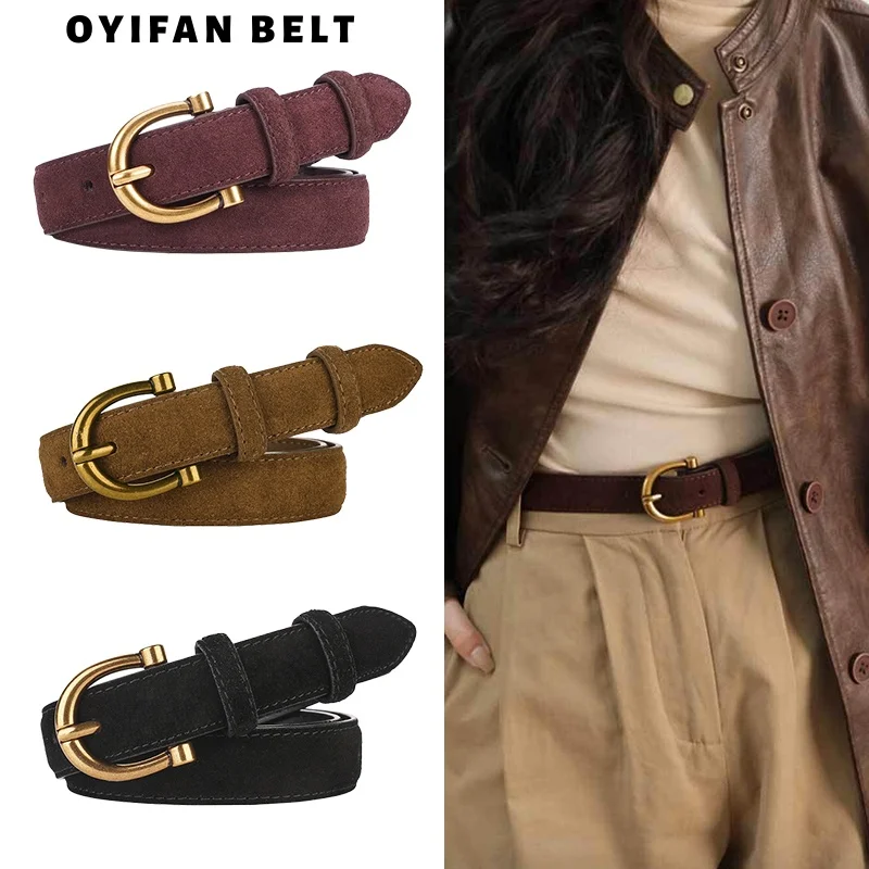 Geschenke Luxus Design Wildleder Gürtel Trendy Casual Business Hüftgurt Vielseitiger Dornschließe Bund