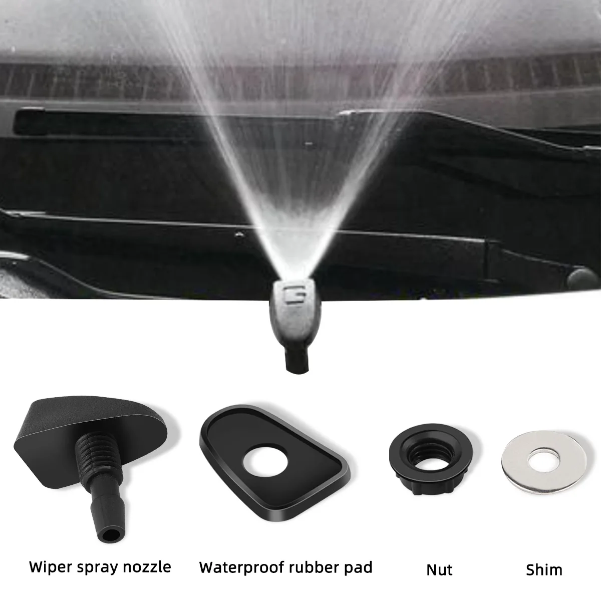 Universal 1/2/3/4mm Car windshield washer hose with connector T Y through, used for front window headlight pump car parts 5