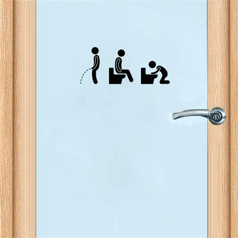 Description Picture 6 of itemFunny Toilet Sign Stickers Cute WC Stickers Bathroom Door Decor Washroom Wall Decals Art Waterproof Creative Wall Vinyl Posters