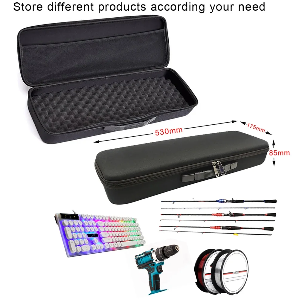 Outdoor Shockproof Tools Case Fishing Rod Hard Storage Bag Fish Zipper Box Drill Tool Kit Orangizer Accessories EVA Fishing Bags 4