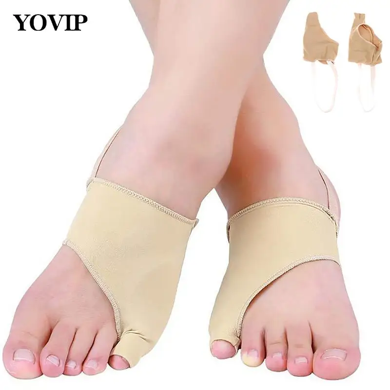 

1 пара Hallux вальгусная перекрывающаяся искусственная кожа пальцы рукава с нескользящим ремешком