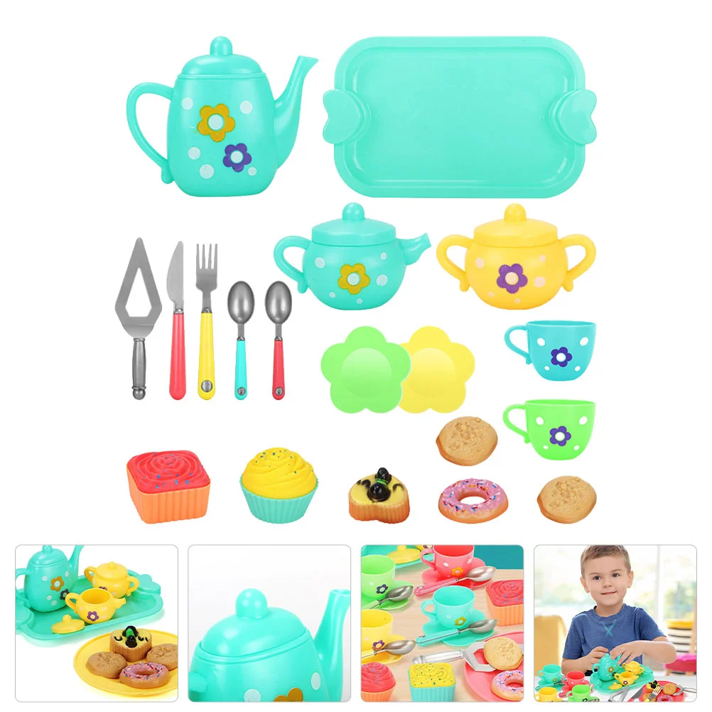 

1 Set of Tea Set Toy Simulation Tea Ware Set Kids Play House Toy Kids Plaything