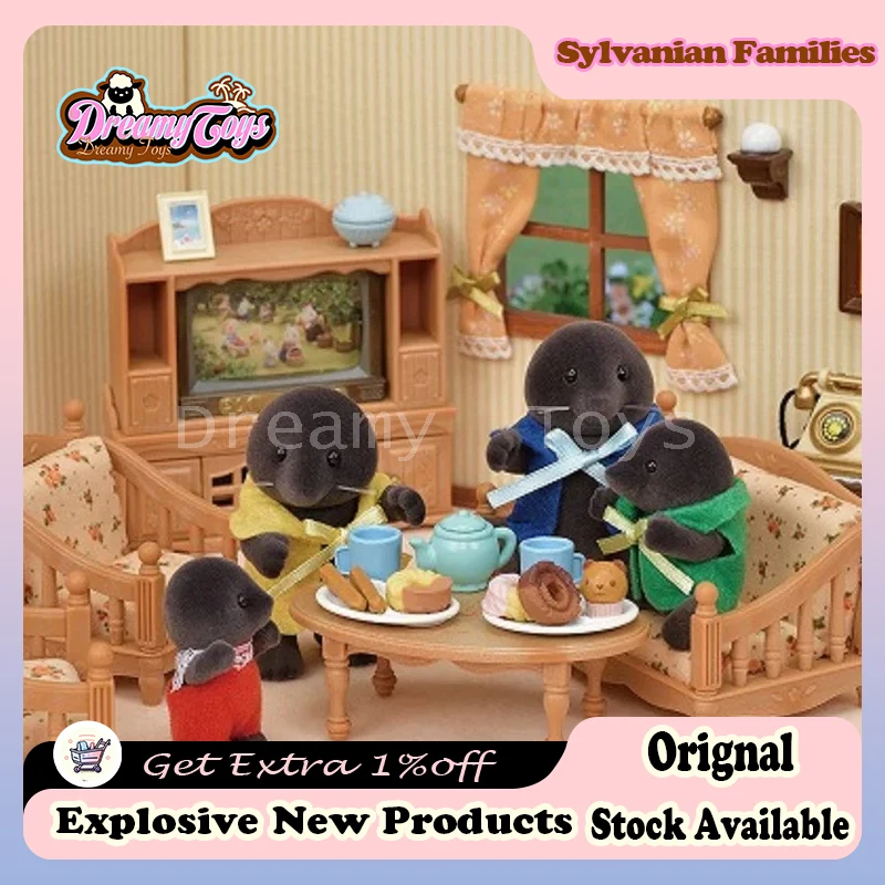 In Stock Original Sylvanian Families Anime Figure Mole Family Series Kawaii Doll Toy Sylvanian Family Room Collection Girls Toy