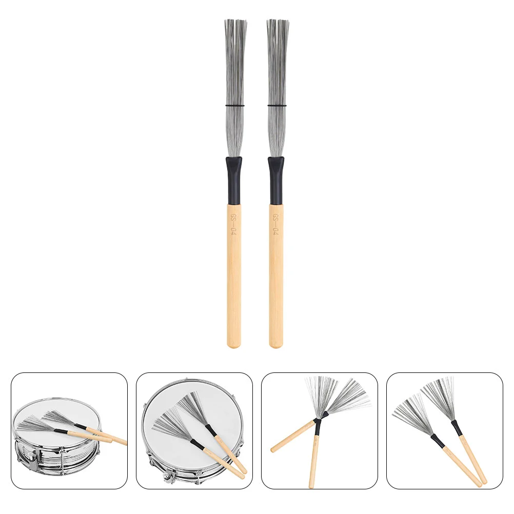 

Drum Sticks Brush Percussion Wire Set Metal Jazz Snare Cajon Cleaning Instrument Accessories Steel Wooden Stick Kids New