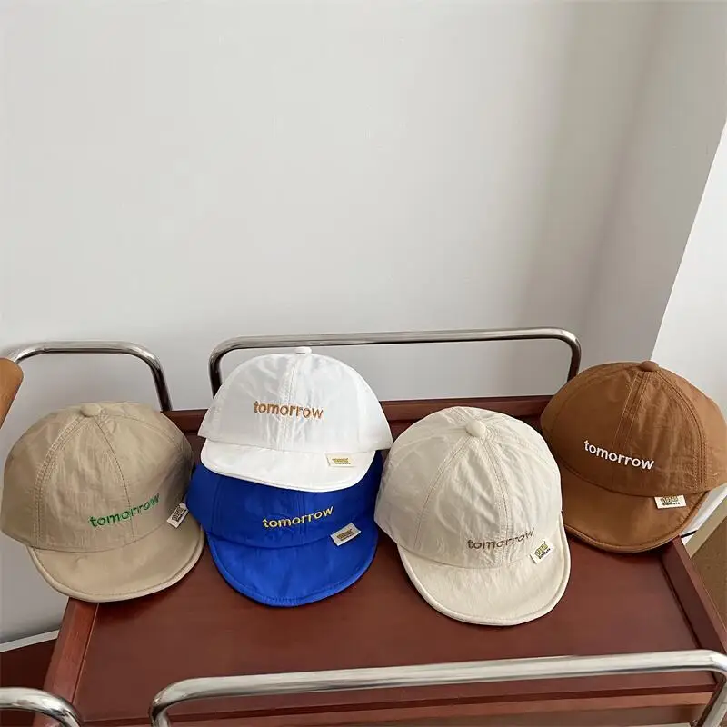 Embroidery Kids Baseball Caps Summer Thin Girls Boys Sun Hat Soft Brim Kids Peaked Caps Quick Drying Baseball Cap 2023 summer children s baseball cap solid color letter embroidery adjustable parent child sun hat quick dry cap sports peaked cap