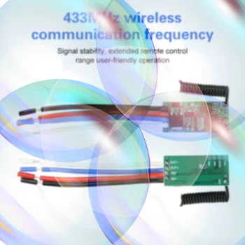 Modulo Interruttore Telecomandato RF 433MHz DC 3.6~24V, Ricevitore di Segnale a 1 Canale con Funzioni Istantanea/Attivazione e Mantenimento/Interblocco con Ritardo