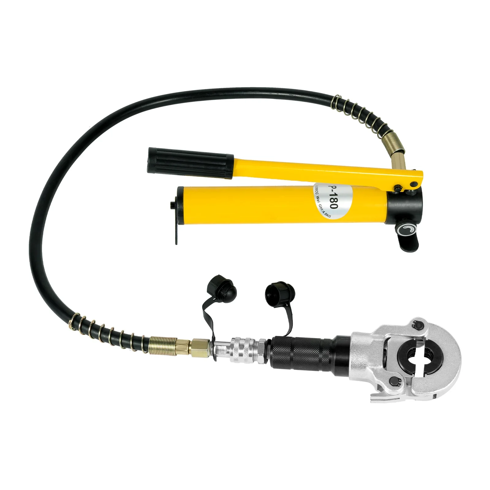 Hydraulic Crimping Tool Set with 9 Dies, 6 Tons Compression, 360° Rotatable Head, Manual Pump for Copper, Aluminum, PEX Pipes