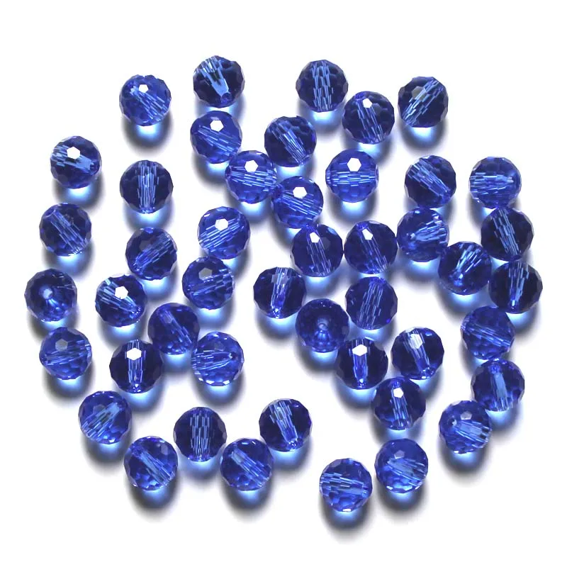 Crystal Beads 8mm Beads for Jewelry Making Bulk 180 pcs Navy Blue Roundelle