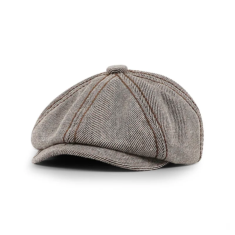Peaked Cap Retro Octagonal Hat Women's New British Literary Newspaper Children's Hat Men 2020 Autumn And Winter Berets 5