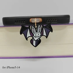 Halloween Bat Phone Dust Plug Charm - Festive Charge Port Accessory with Dust Protection (For iPhone white)