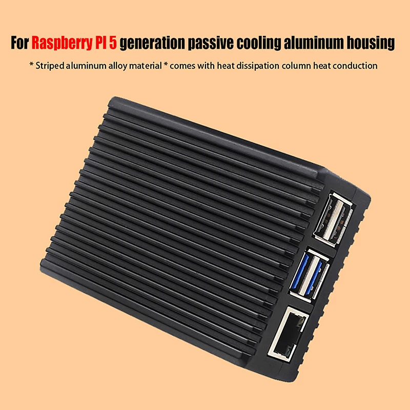 

Корпус из алюминиевого сплава для Raspberry Pi 5, металлический корпус с силиконовыми радиаторами, Пассивный охлаждающий Корпус для Raspberry Pi 5