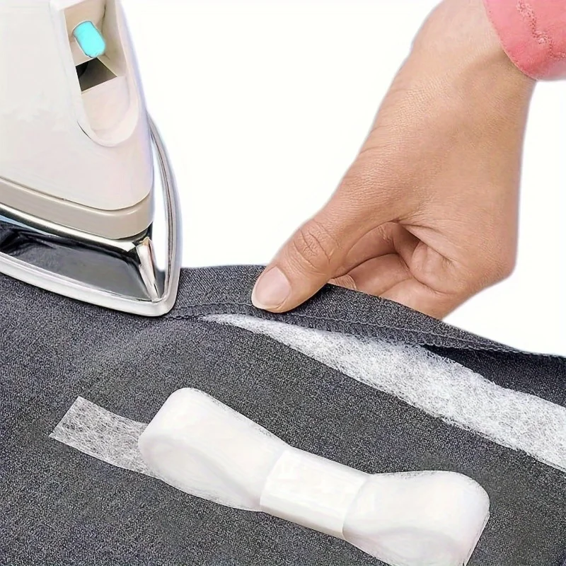 SHINEOFI 2rotoli Nastro per Orli senza Cuciture Adesivo Termoadesivo per Tessuti Stirabile per Pantaloni Vestiti e Tende