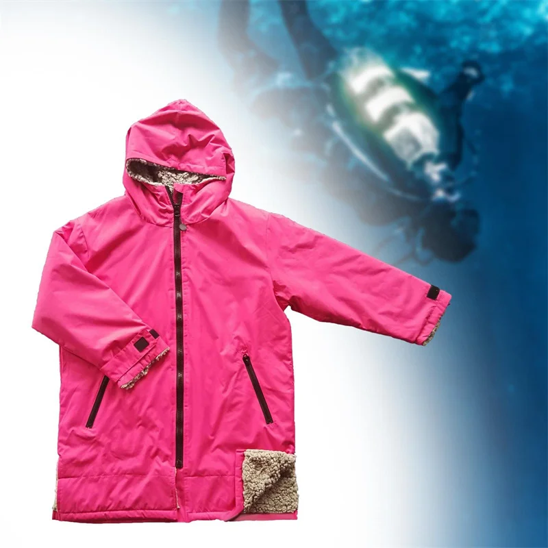 Kids Changing Robe Jacket Boys Girls Thermal Warm Bathrobe Surfing Anorak Surf Swim Parka Quick Drying Capes Surf Swim Bathrobe quick drying towel cotton bathrobe surf changing robe