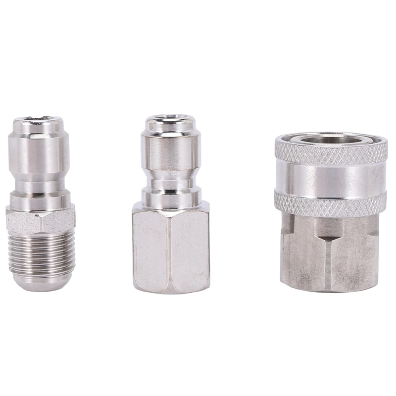 

NPT 3/8 Inch Male And Female Quick Connector Kit Pressure Washer Adapter Set And 1 Pieces NPT 3/8 Inch Pressure Washers Quick Co