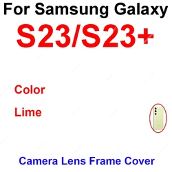 Enhanced Rear Camera Glass Lens Cover with Frame Holder for Samsung Galaxy S23 Series (S23 S23 Plus Lime)