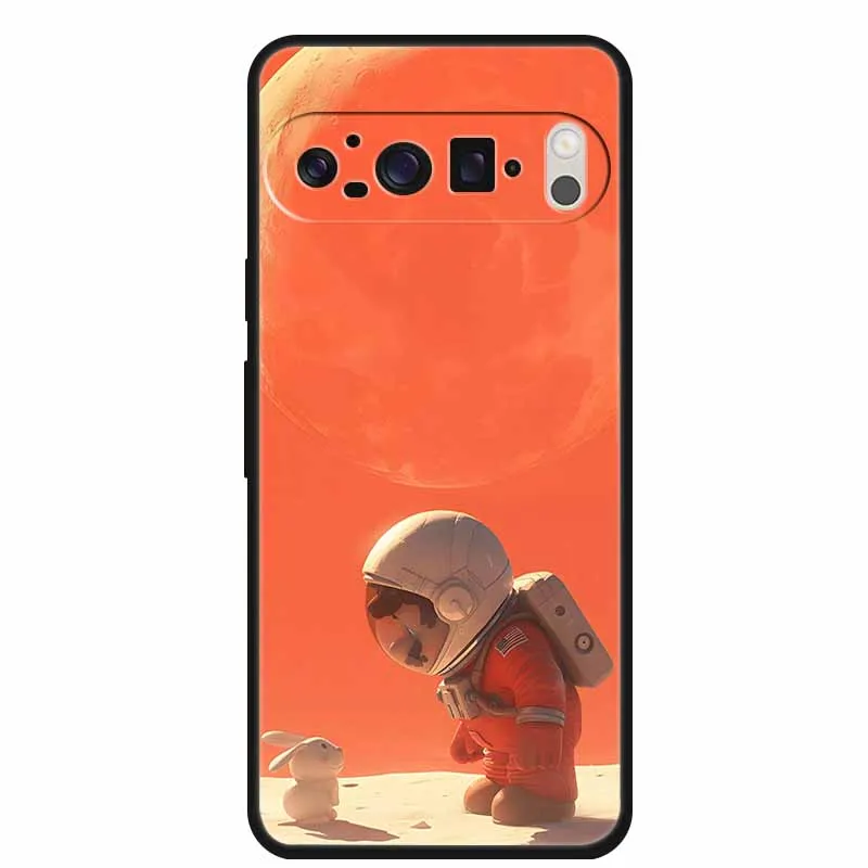 Space-Themed Soft Silicone TPU Phone Case - Astronaut Design