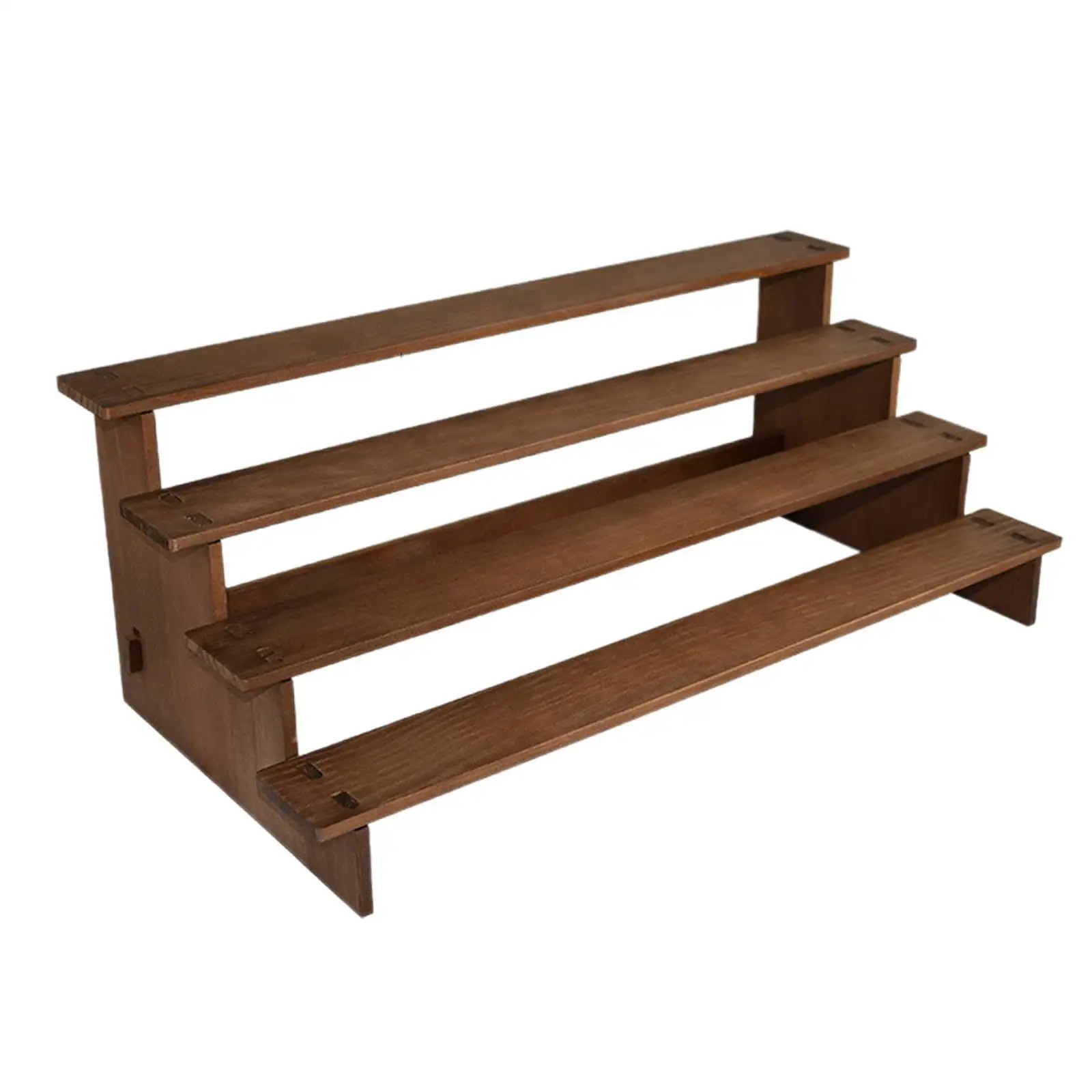 Wooden Display Riser Shelf 4 Tiers Tiered Serving Stand Multifunctional Rustic Spice Rack for Red Wine Bottle Lightweight