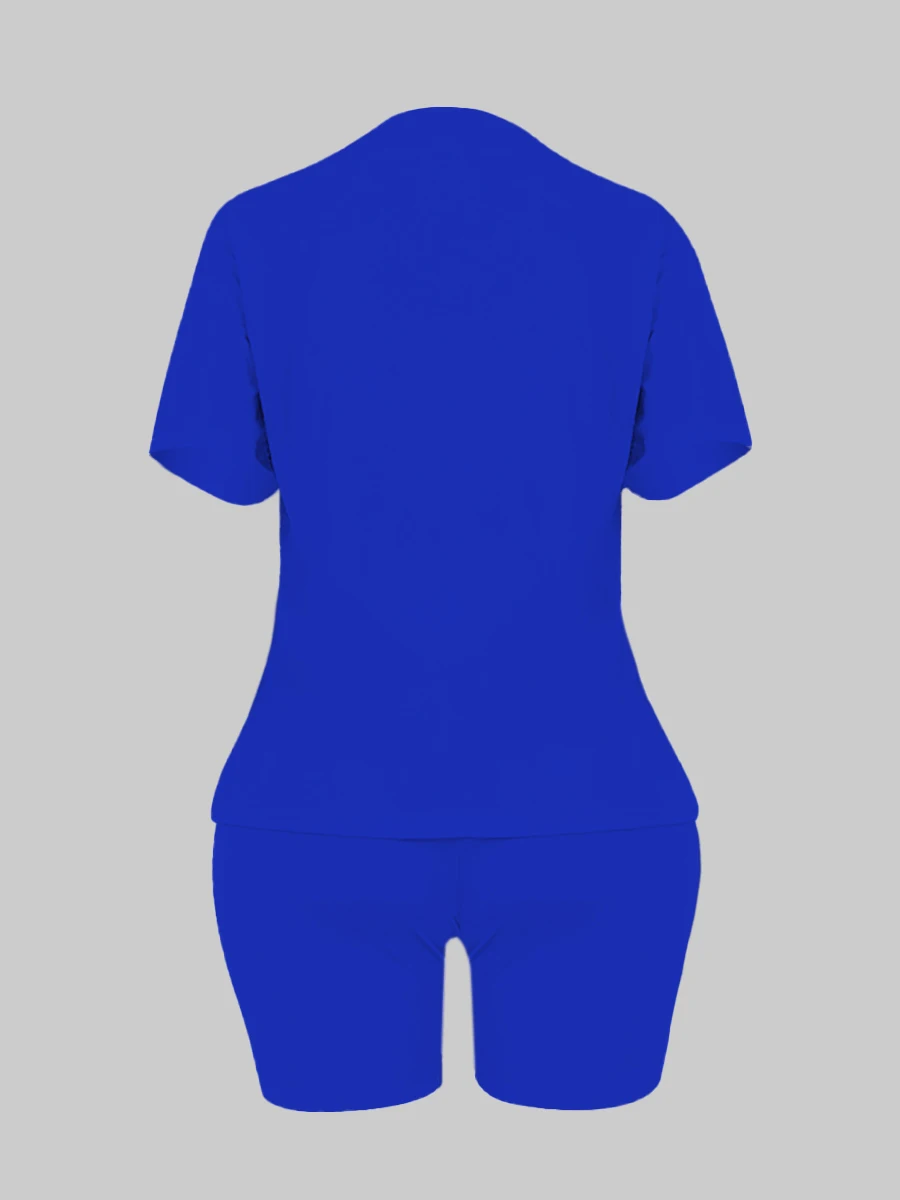 Basic Plus Size Summer Women’s Suit Short Sleeve Top and Pants Casual Solid Color Sportswear Slim Two-piece Outfit