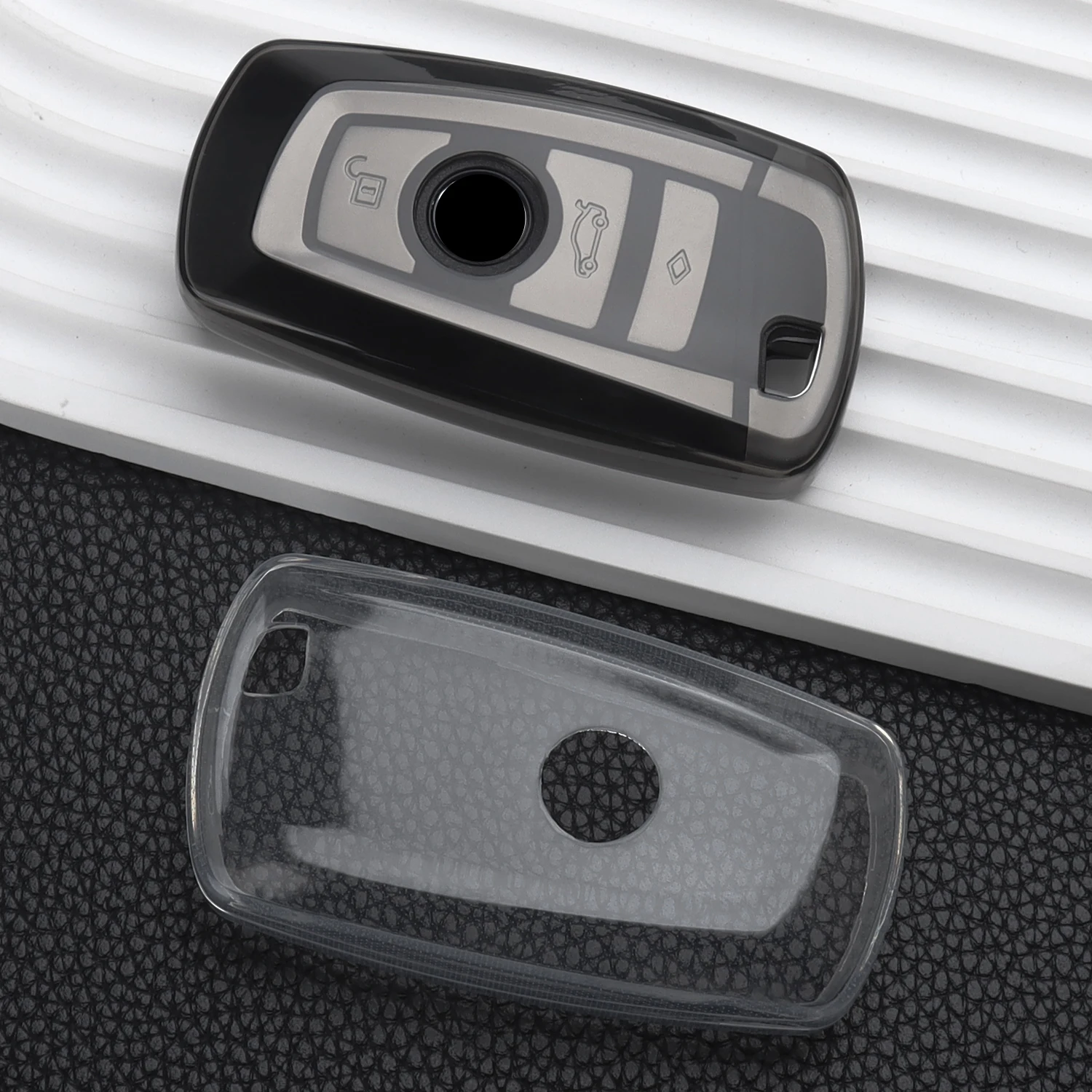Sleek Transparent Car Key Protective Cover