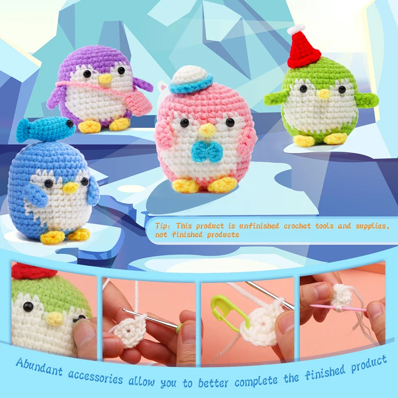 Penguin Crochet Kit 3