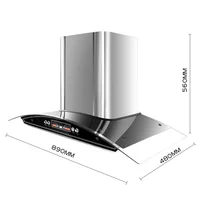 Commercial Range Hood Kitchen Smoke Exhaust Strong Suction Auto Cleaning Side Suction Hood 1
