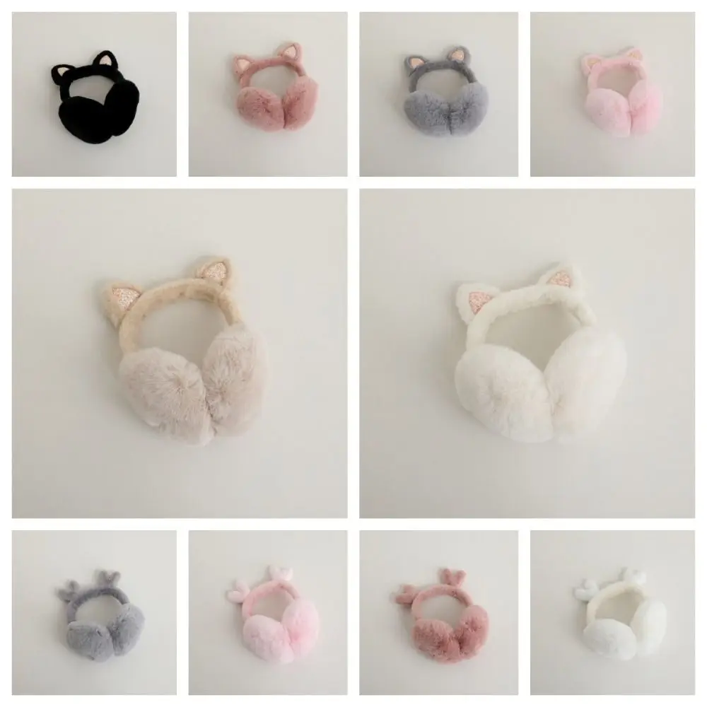 New Lovely Winter Warm Cat Ear Warmers Glitter Ears Plush Earmuffs for Women Playful Girls Ear Muffs Cold Protection Warm Hot