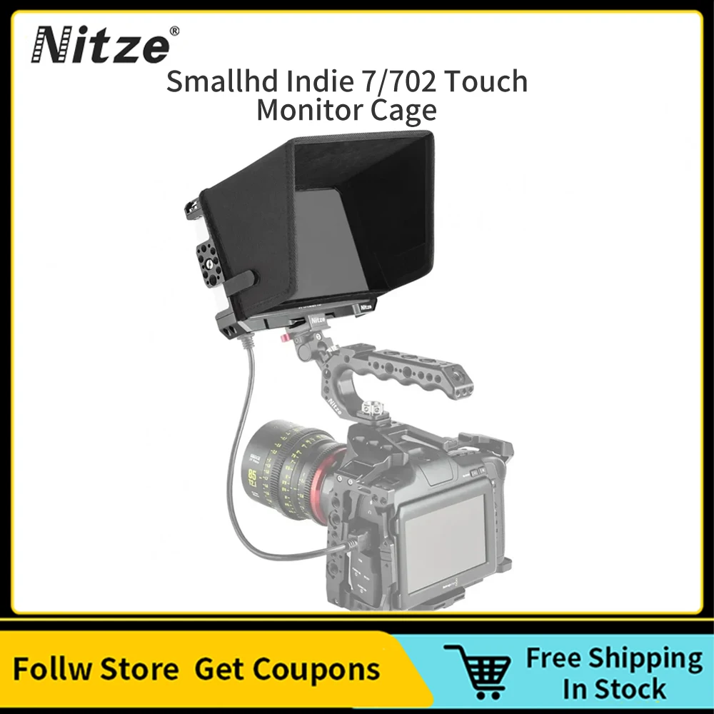 

Nitze Monitor Cage JT-S02B Sunhood for SmallHD Indie 7 / 702 Touch 7" Monitor with Mounting Plate