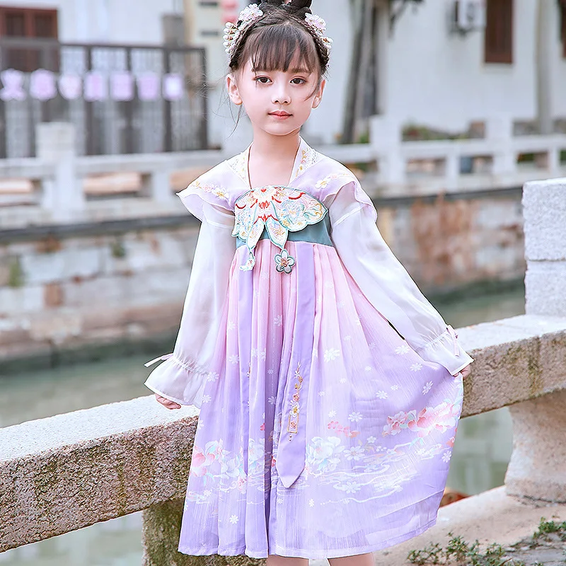 

Girls Hanfu Children Ancient Costume Dress Chinese Style Wear Performance