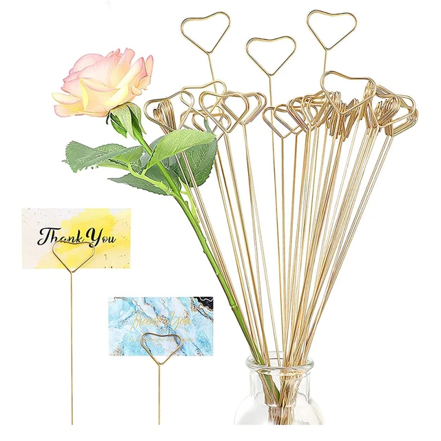 40Pcs Metal Wire Floral Place Card Holder Pick Love Floral, 59 OFF